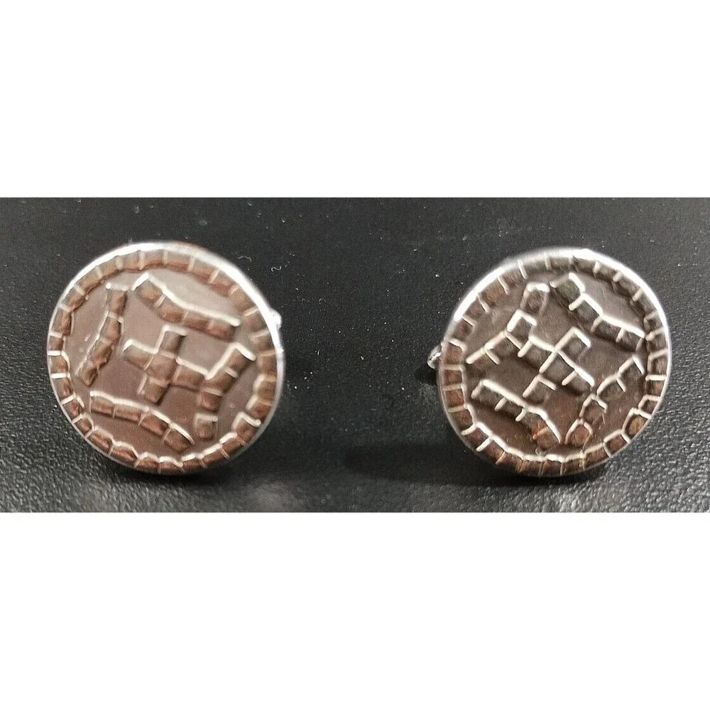 Vtg SWANK Cufflinks Silverstone Button